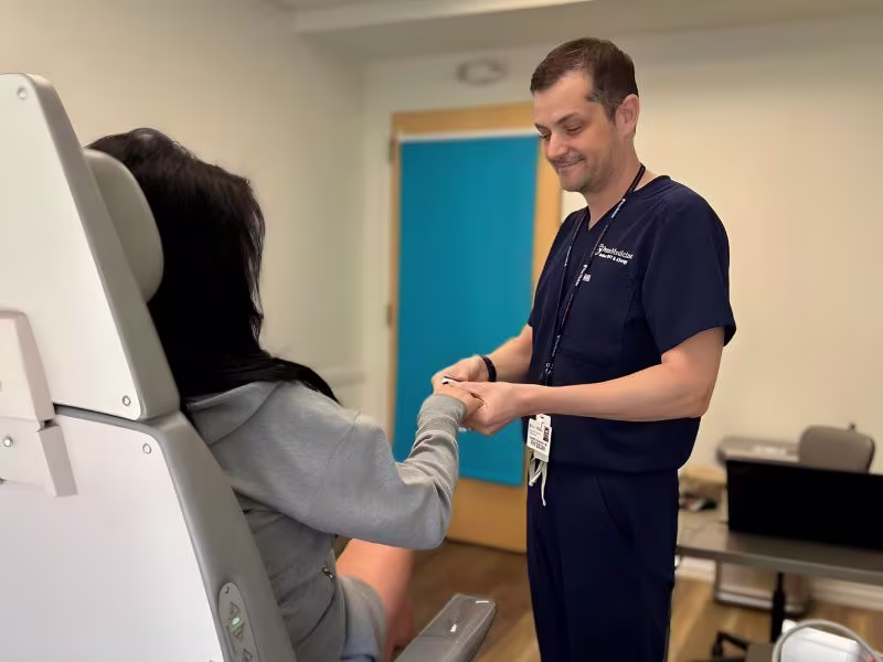 Dr. Rosenstein with patient