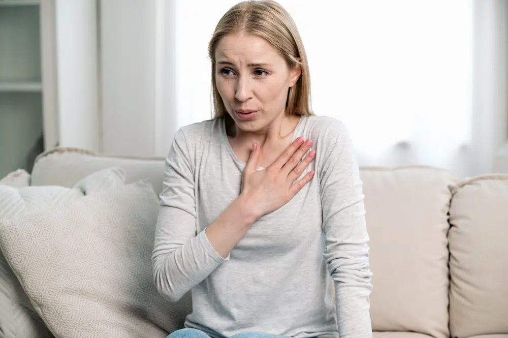 Trouble breathing or throat tightening is one of the signs if the allergy becomes serious